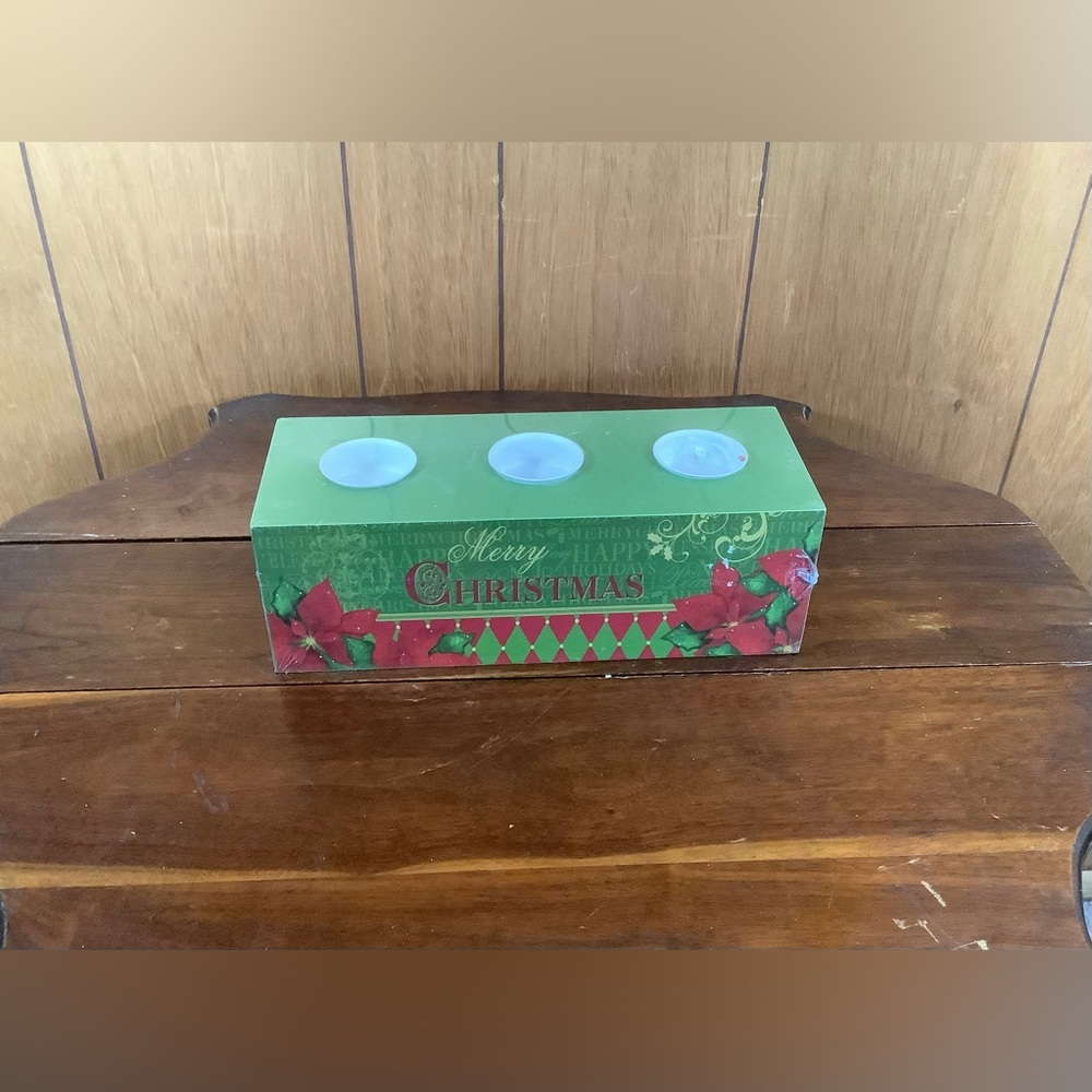 Festive Green Christmas Candle Holder